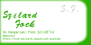 szilard fock business card